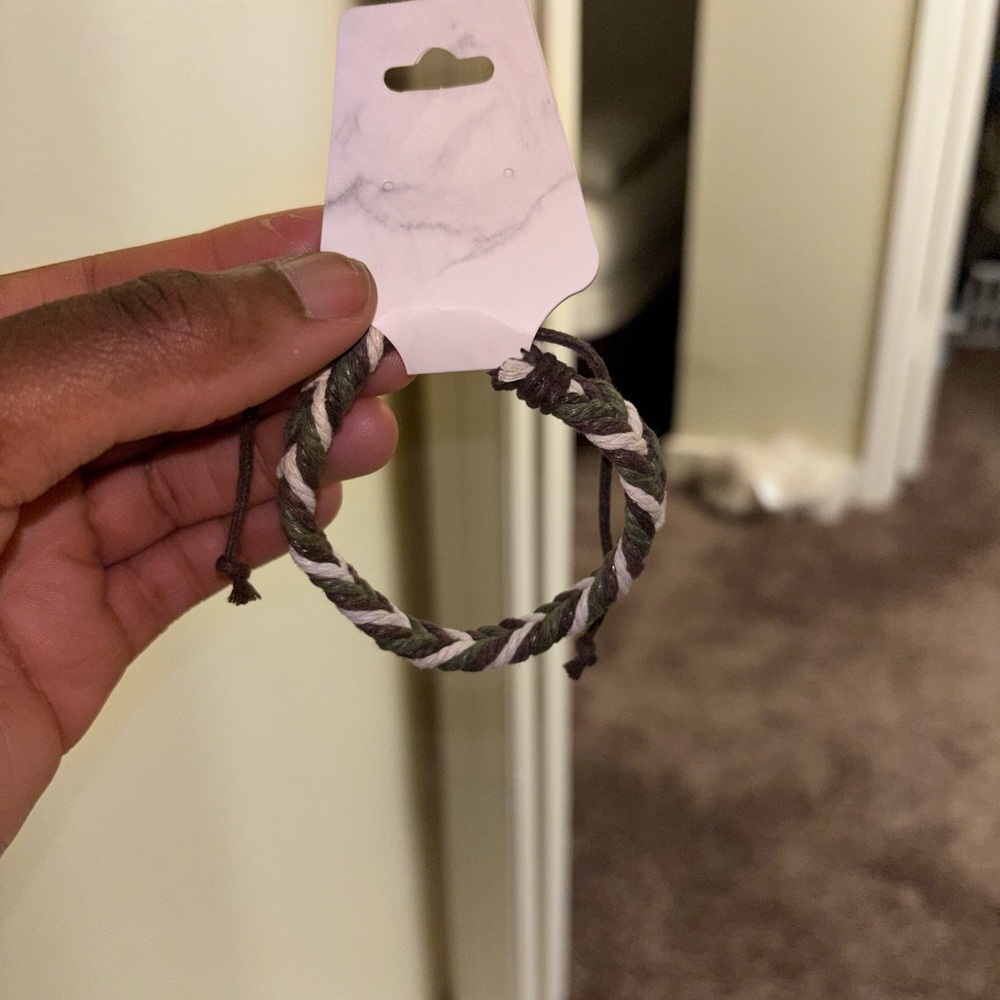 Braided Green and Brown Men's Bracelet